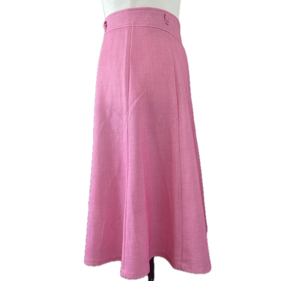 Vintage 70s 80s TanJay Pink Mid-length Above Knee A-line Skirt XS - Picture 3 of 11